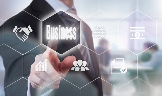 image of man with business demonstration sign