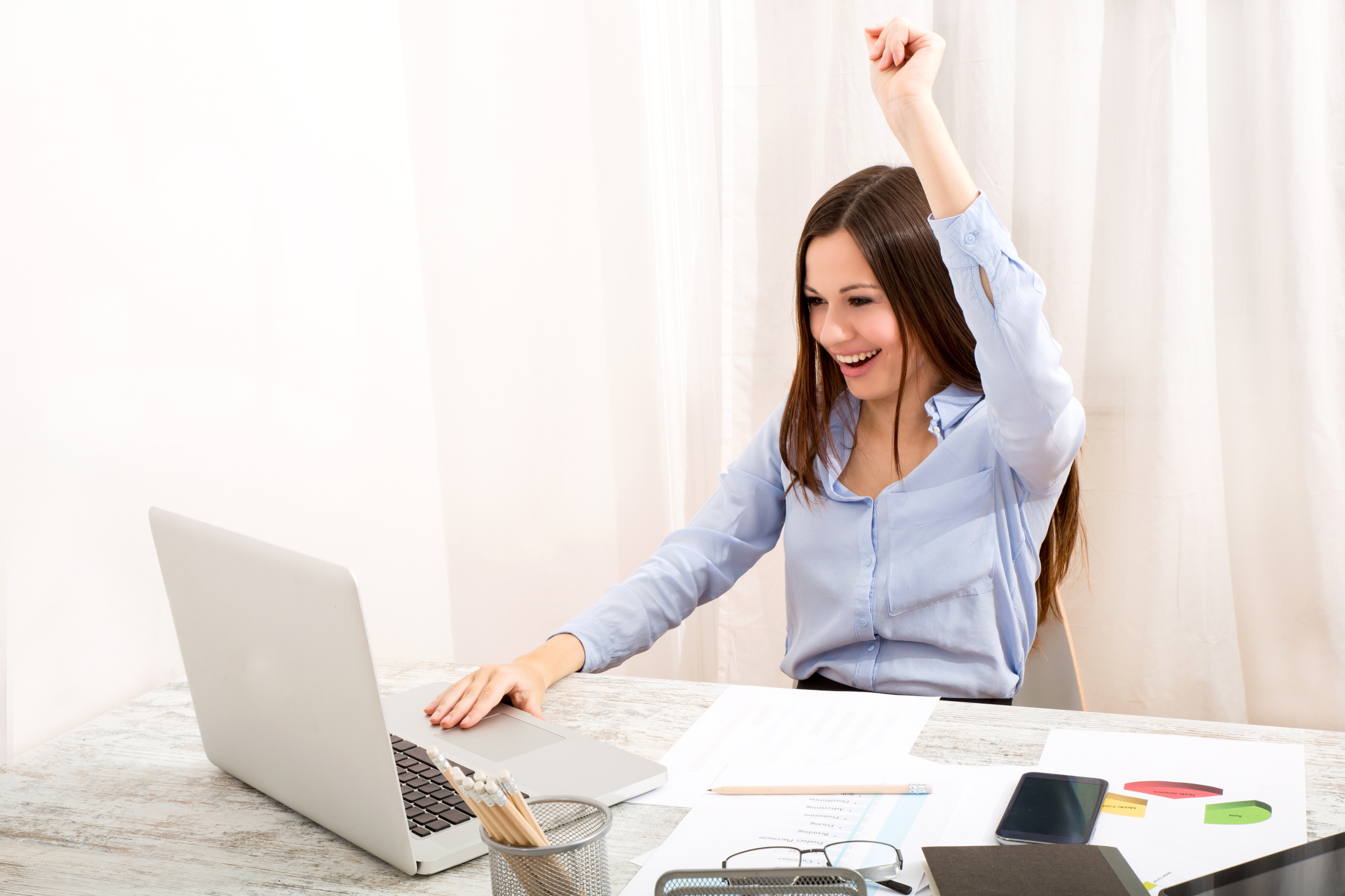 image of woman working on a computer